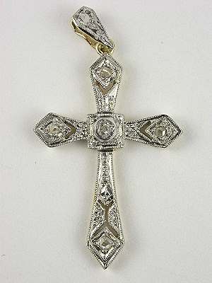 Art Deco Style Diamond Cross