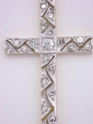 Filigree and Diamond Vintage Cross