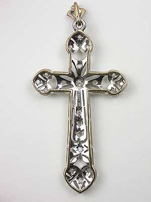 Vintage Filigree and Diamond Cross