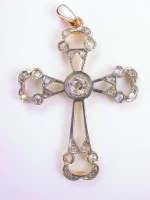 Vintage Cross with Old Cut Diamonds