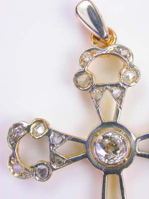 Vintage Cross with Old Cut Diamonds