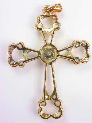 Vintage Cross with Old Cut Diamonds