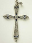 Edwardian Sapphire and Diamond Antique Cross