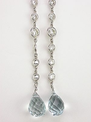 Vintage Style Aquamarine Dangle Earrings