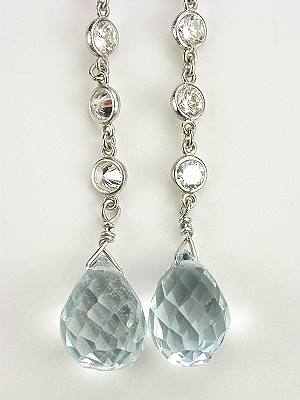 Vintage Style Aquamarine Dangle Earrings