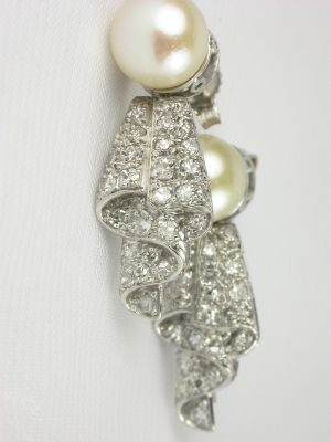 Estate Diamond and  Pearl Earrings