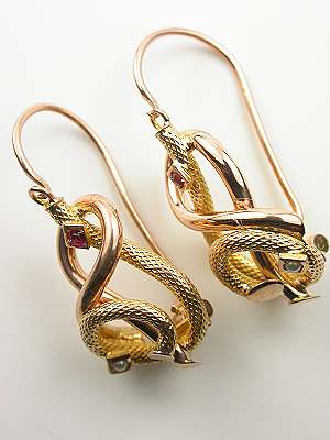 Art Nouveau Rose Gold Earrings