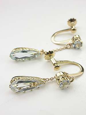 Vintage Aquamarine Dangle Earrings