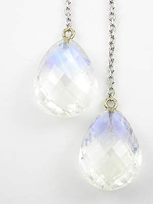 Vintage Style Moonstone Dangle Earrings