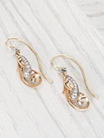Arts and Crafts Diamond Earrings in Rose Gold
