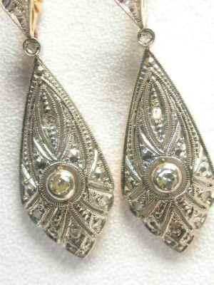 Art Deco Diamond Dangle Earrings