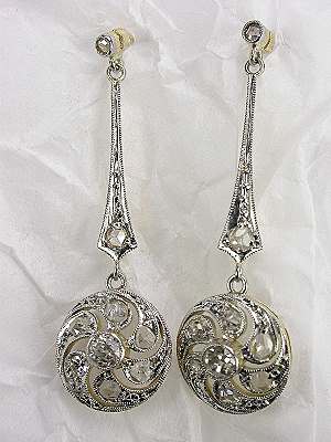 Edwardian Diamond Dangle Antique Earrings