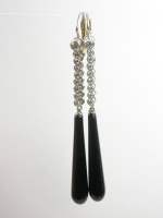 Onyx and Diamond Vintage Earrings