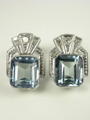  Aquamarine Antique Earrings