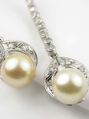Pearl and Diamond Vintage Earrings