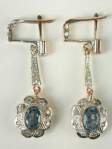 Antique Aquamarine and Diamond Dangle Earrings