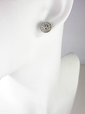 Antique Style Diamond Cluster Earrings