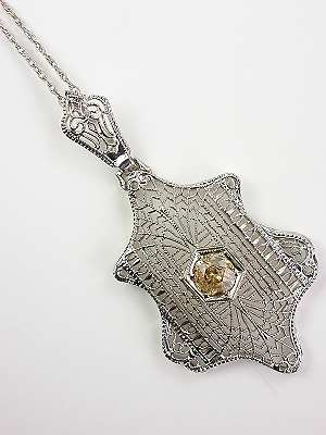 Edwardian Filigree Antique Pendant