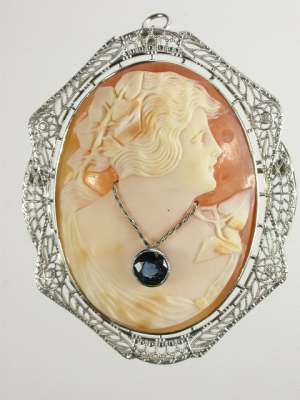 Cameo Filigree Antique Brooch and Pendant