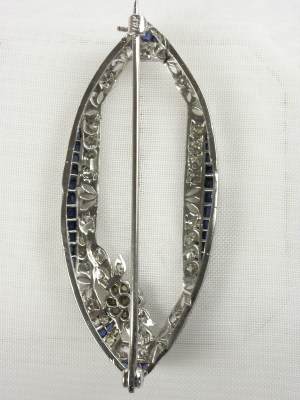 Edwardian Sapphire and Diamond Pin