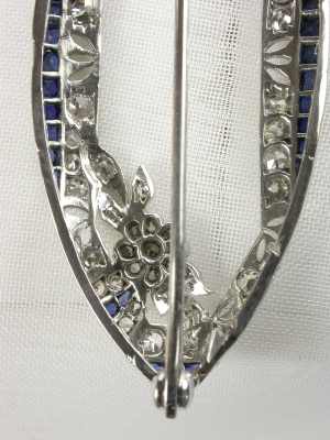 Edwardian Sapphire and Diamond Pin