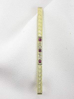 Victorian Ruby and Diamond Antique Brooch