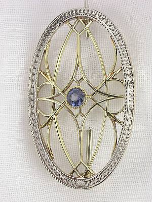 Arts and Crafts Sapphire Brooch