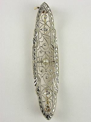 Krementz Antique  Edwardian Filigree Pin