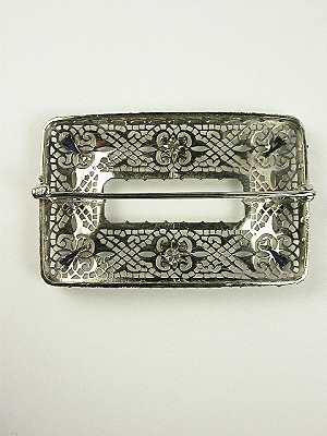 Antique Art Deco Filigree Brooch