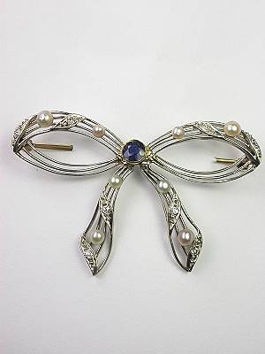 Antique Edwardian Bow Brooch