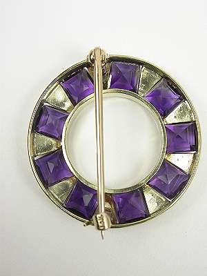 Edwardian Amethyst and Pearl Antique Pin