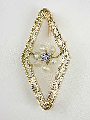 Edwardian Filigree Antique Pin