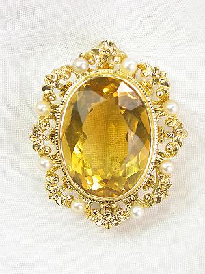 Citrine Estate Brooch