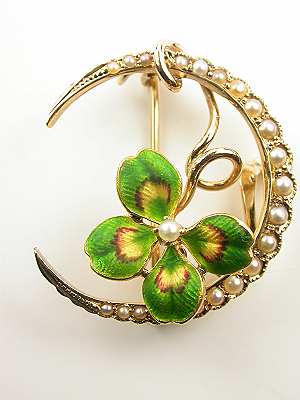 Victorian Clover Leaf Antique Brooch