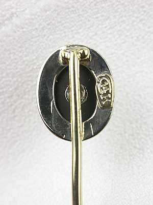 Black Onyx and Diamond Antique Stick Pin