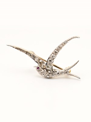 Victorian Antique Swallow Brooch