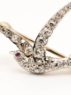 Victorian Antique Swallow Brooch