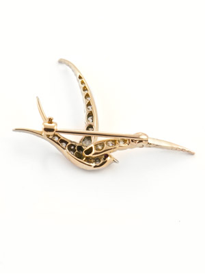 Victorian Antique Swallow Brooch