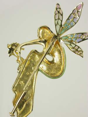 Nouveau 1910 Nymph Pendant and Brooch