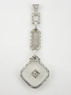 Edwardian Crystal and Diamond Antique Pendant