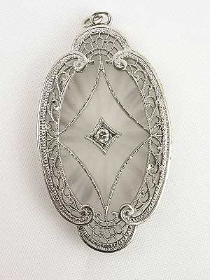 Antique Quartz and Diamond Pendant