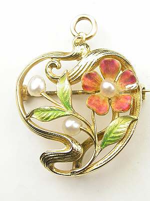 Art Nouveau Antique Pendant Brooch