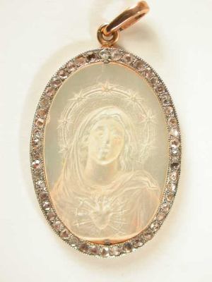 Antique Edwardian Virgin Mary Pendant