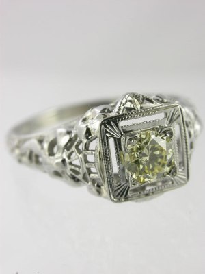 Art Deco Antique Filigree Engagement Ring
