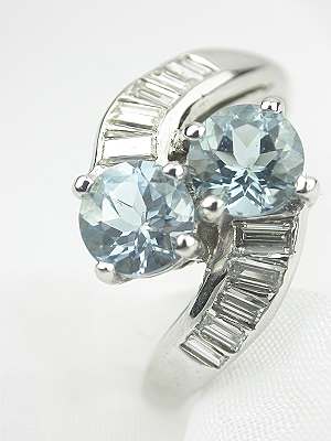 Antique ByPass Aquamarine Engagement Ring