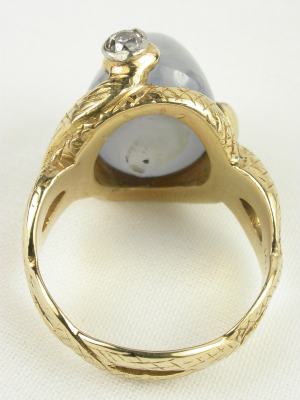 Antique Victorian Snake Ring with Star Sapphire
