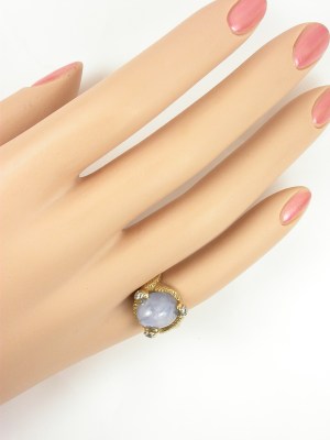 Antique Victorian Snake Ring with Star Sapphire