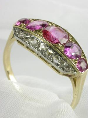 Edwardian Pink Sapphire Wedding Ring