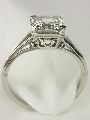 Asscher Cut Diamond Antique Engagement Ring
