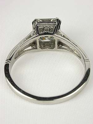 Asscher Cut Diamond Antique Engagement Ring